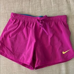 Nike Pink and Yellow Athletic Shorts Lightweight Moisture-Wicking